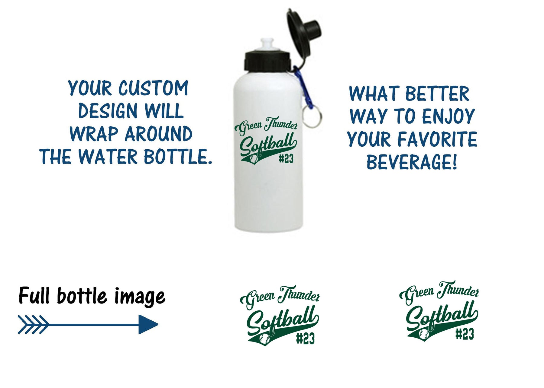 Green Thunder Design 2 Water Bottle