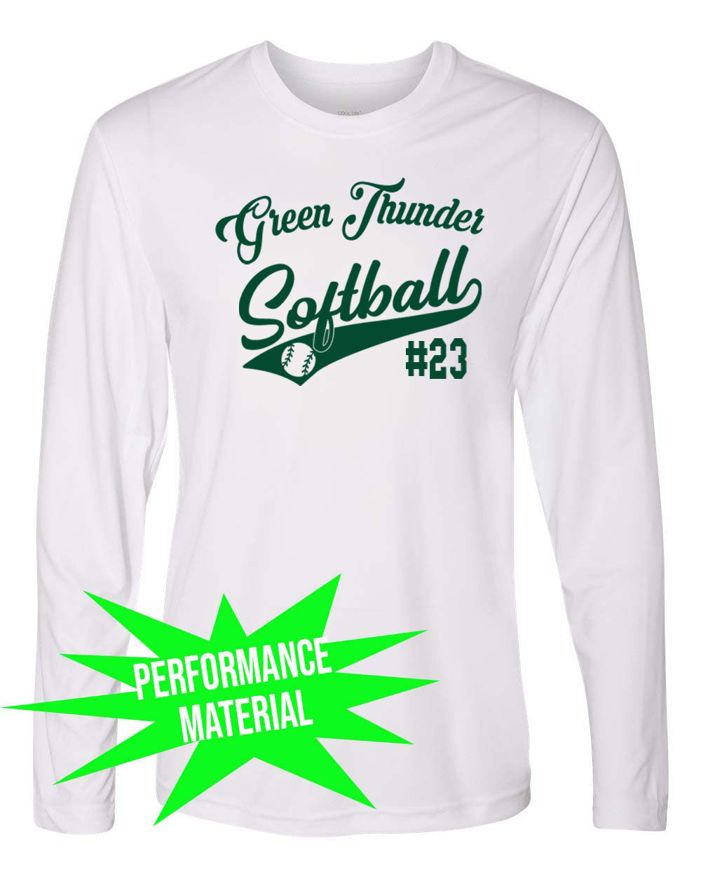 Green Thunder Performance Material Long Sleeve Shirt Design 2