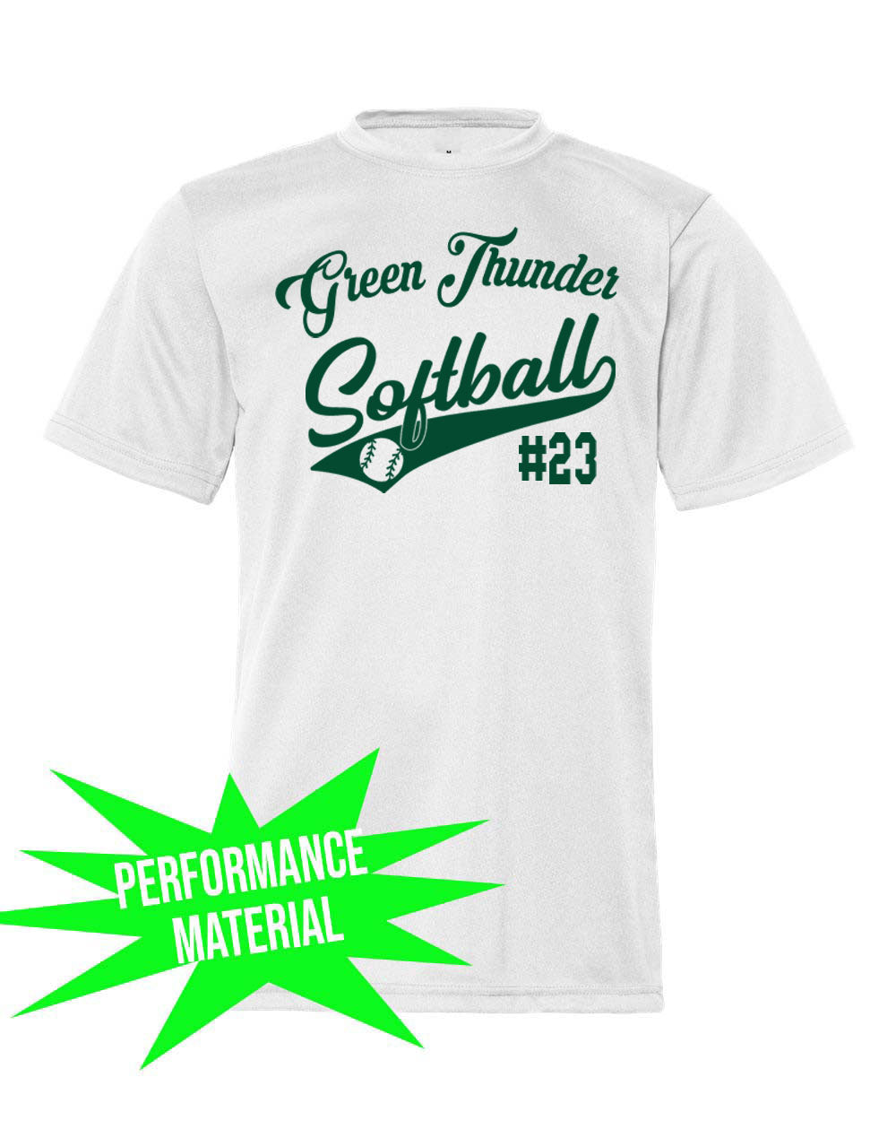 Green Thunder Performance Material T-Shirt Design 2