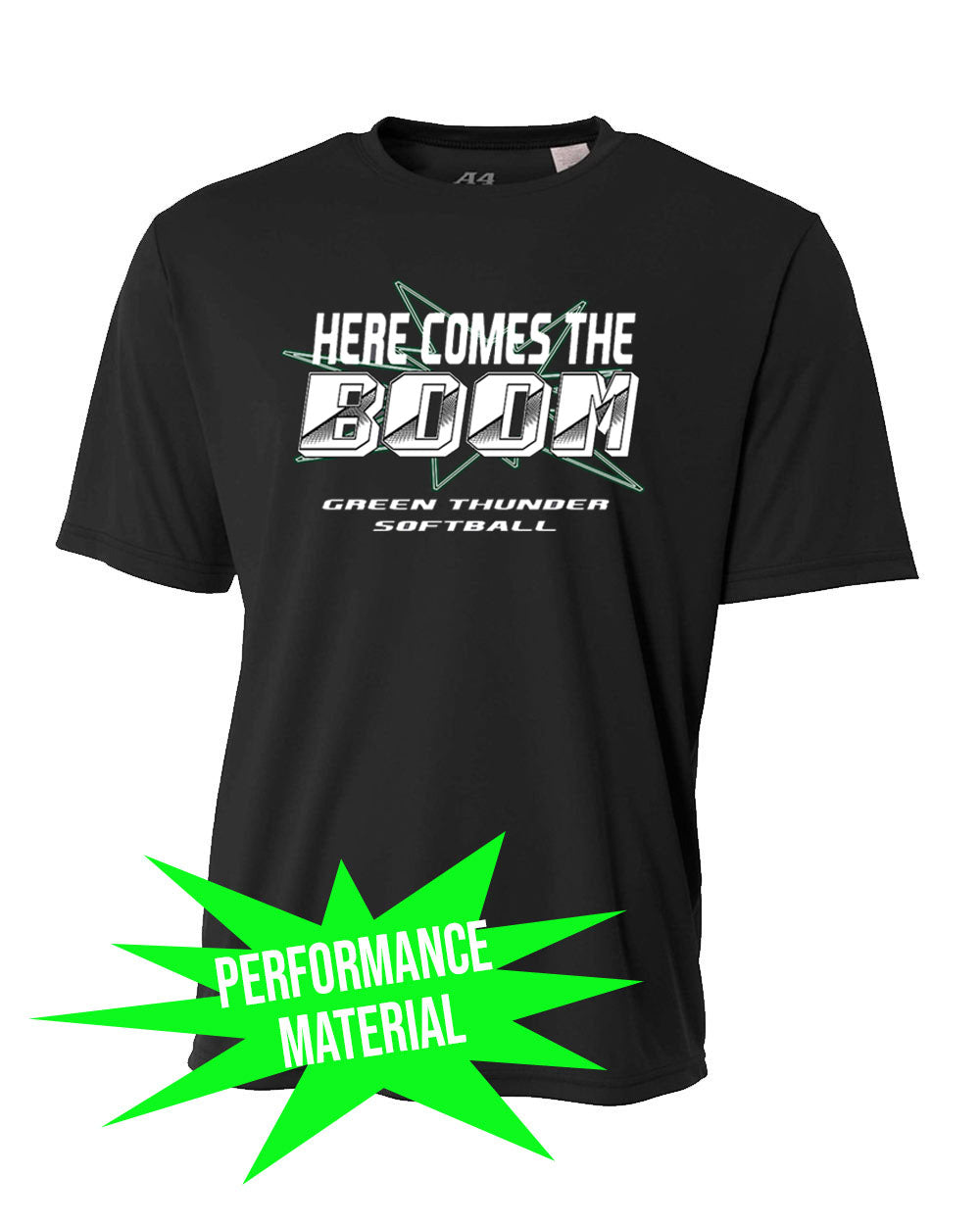 Green Thunder Performance Material T-Shirt Design 3