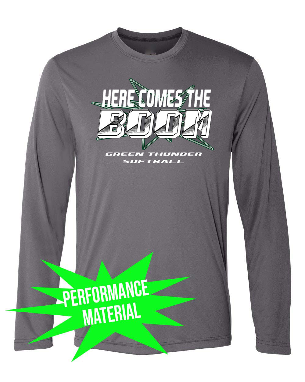 Green Thunder Performance Material Long Sleeve Shirt Design 3