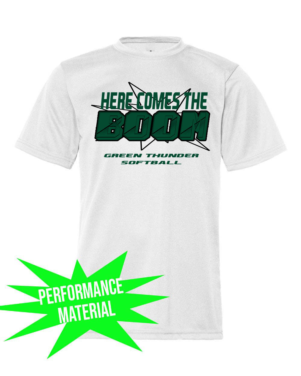 Green Thunder Performance Material T-Shirt Design 3