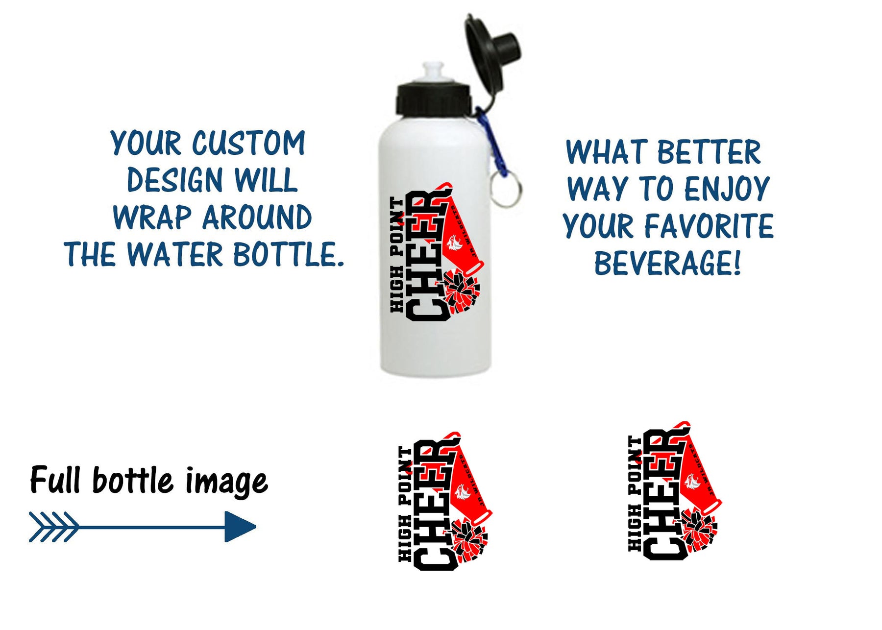 High Point Cheer Design 1 Water Bottle