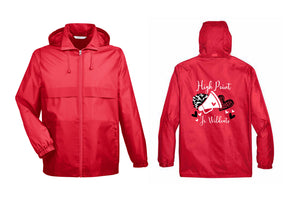 High Point cheer design 6 Zip up lightweight rain jacket