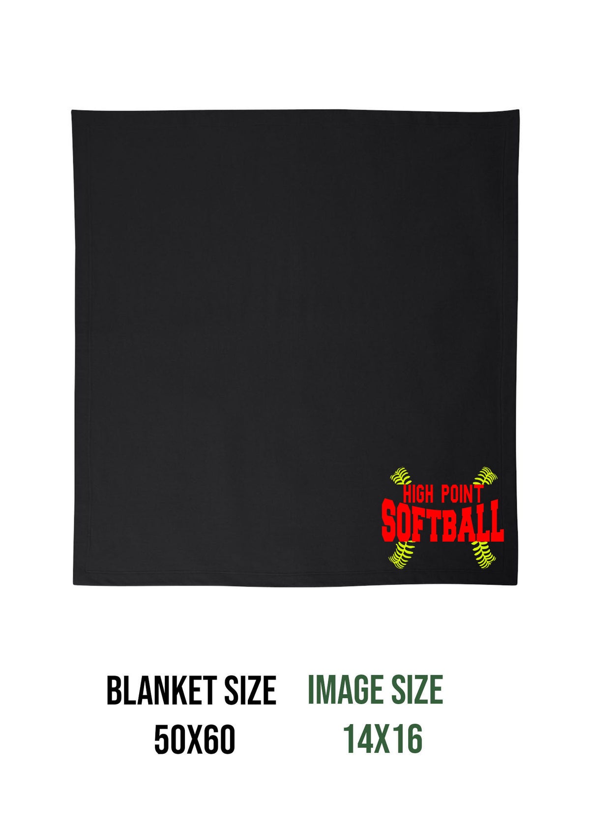 High Point Softball Design 1 Blanket