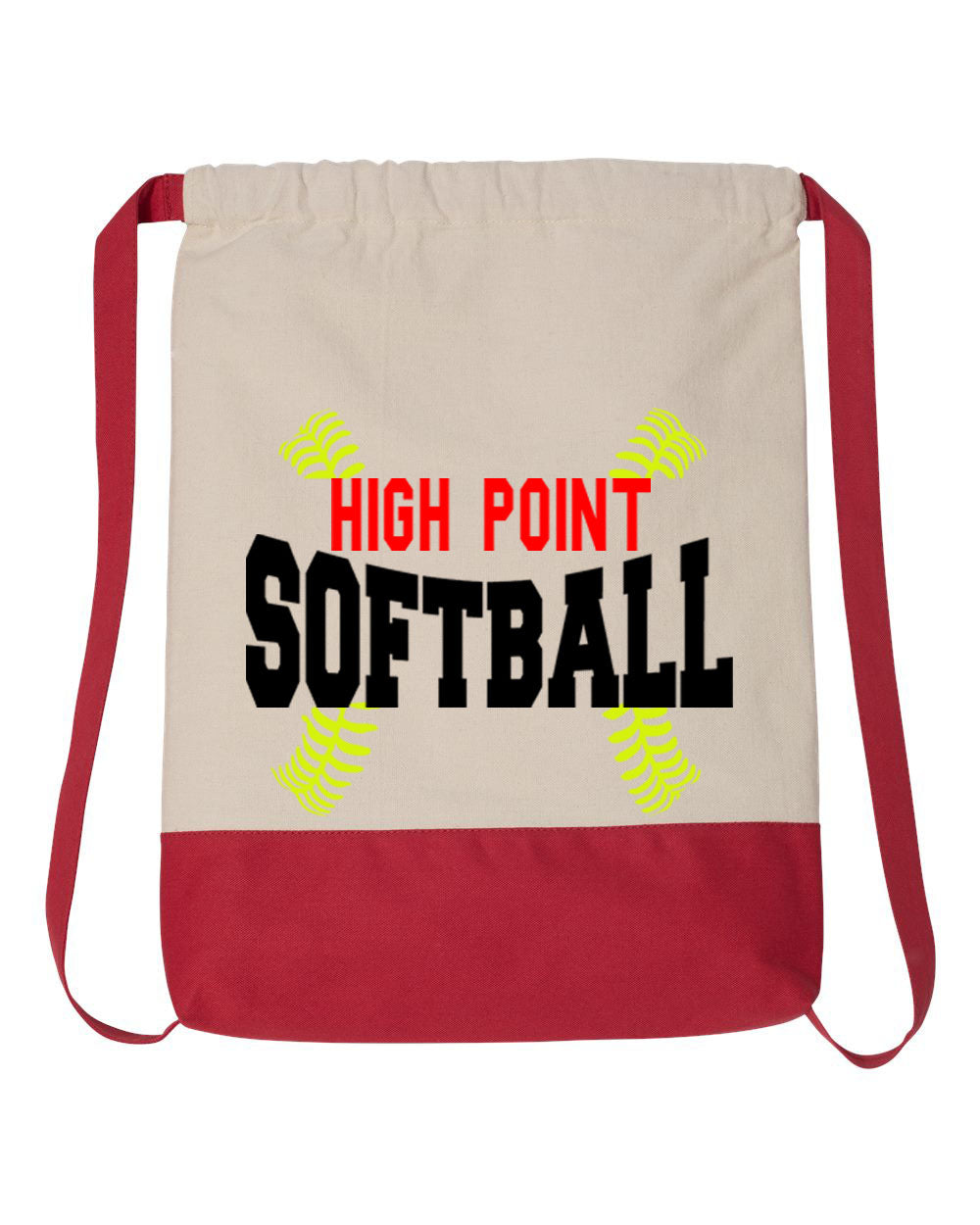 High Point Softball Design 1 Drawstring Bag