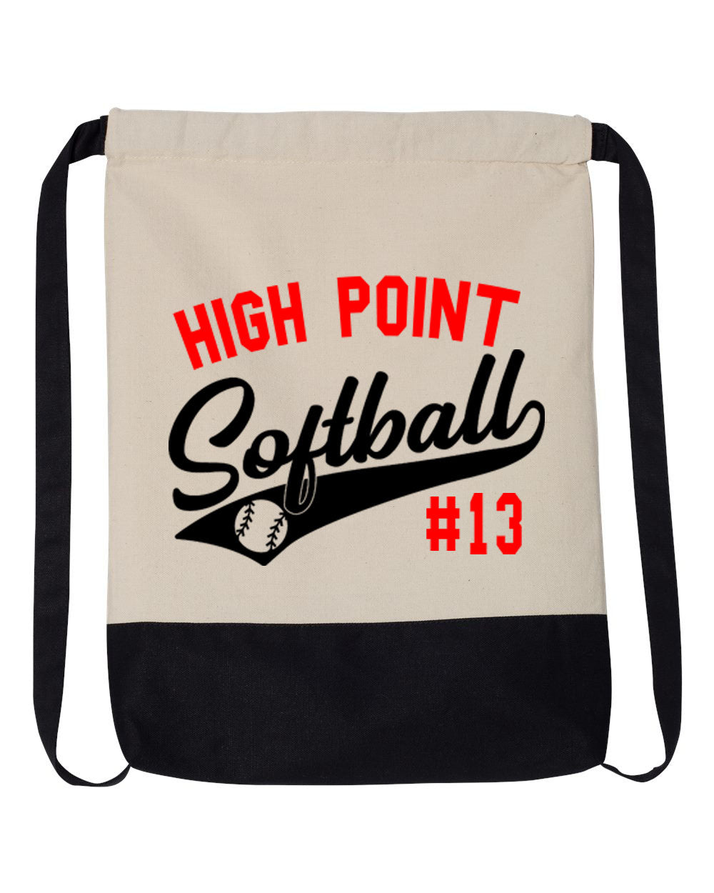 High Point Softball Design 2 Drawstring Bag