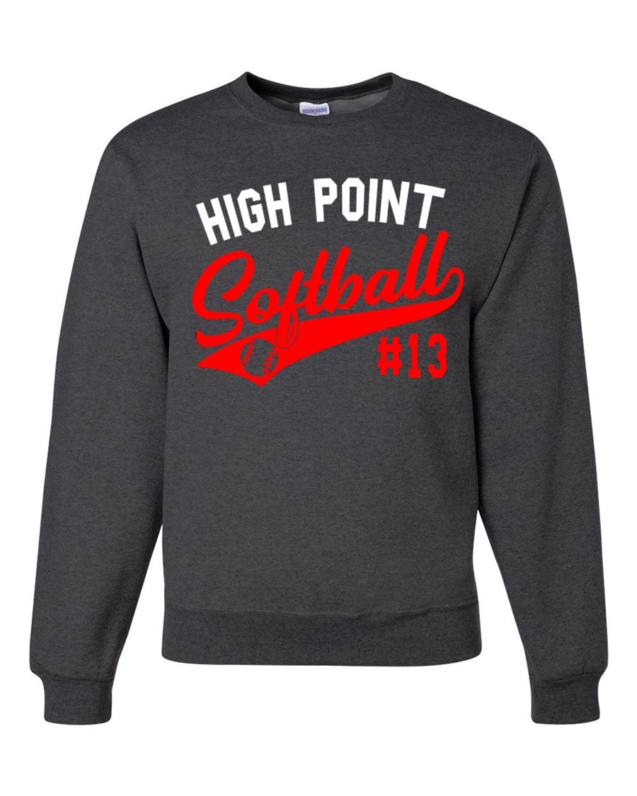 High Point Softball non hooded sweatshirt Design 2