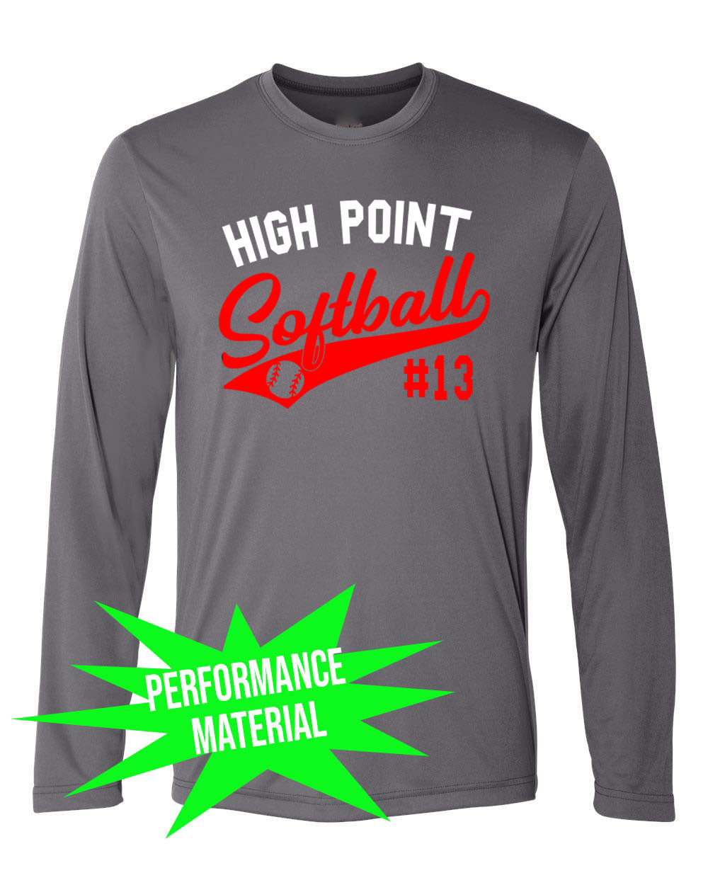 High Point Softball Performance Material Design 2 Long Sleeve Shirt