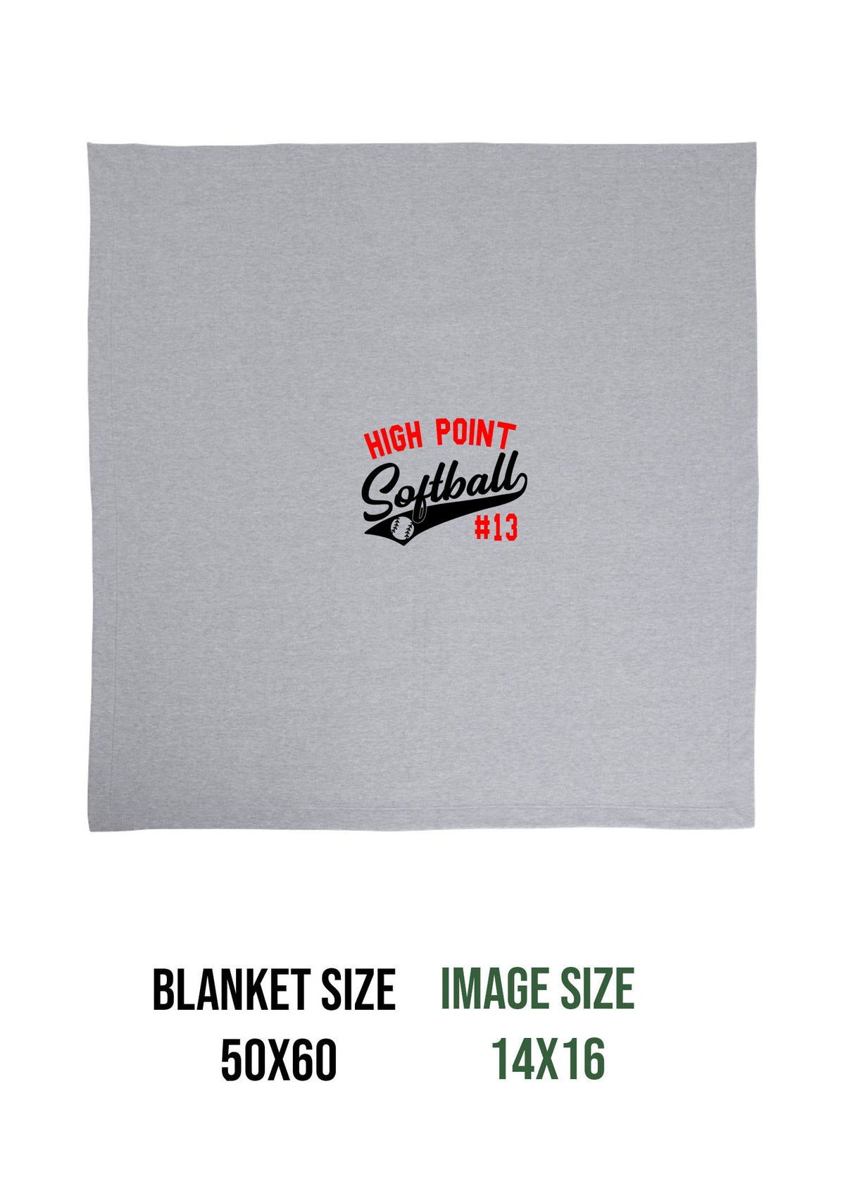 High Point Softball Design 2 Blanket