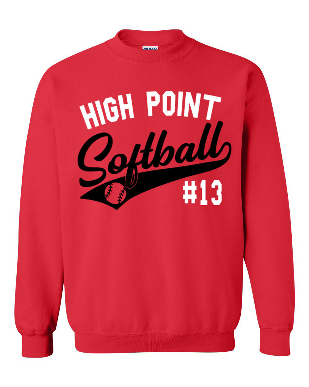 High Point Softball non hooded sweatshirt Design 2