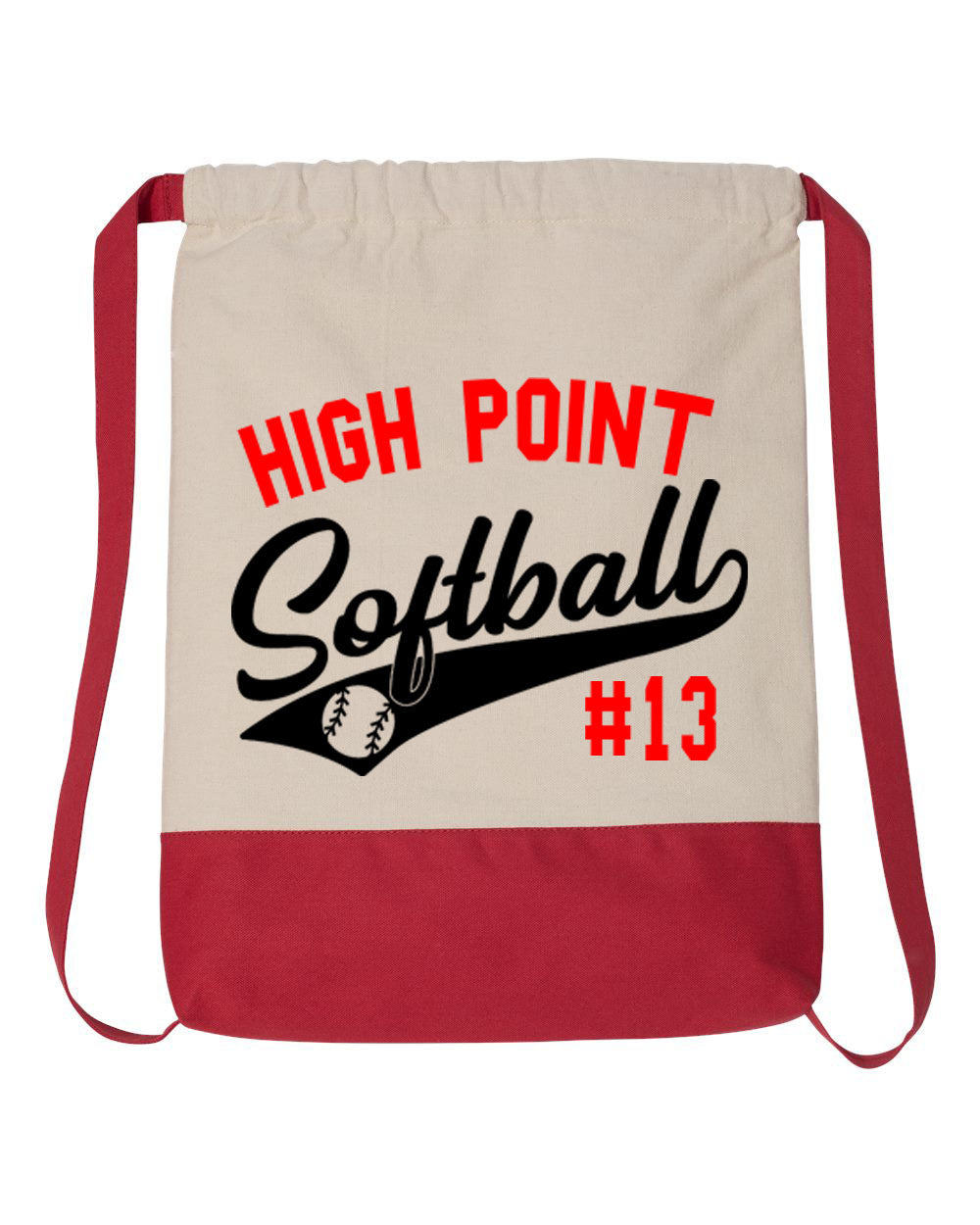 High Point Softball Design 2 Drawstring Bag