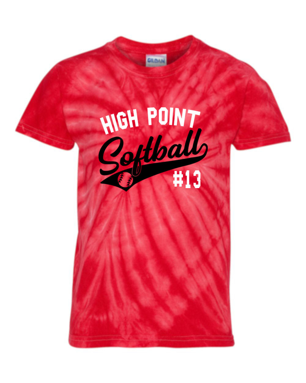 High Point Softball Tie Dye t-shirt Design 2