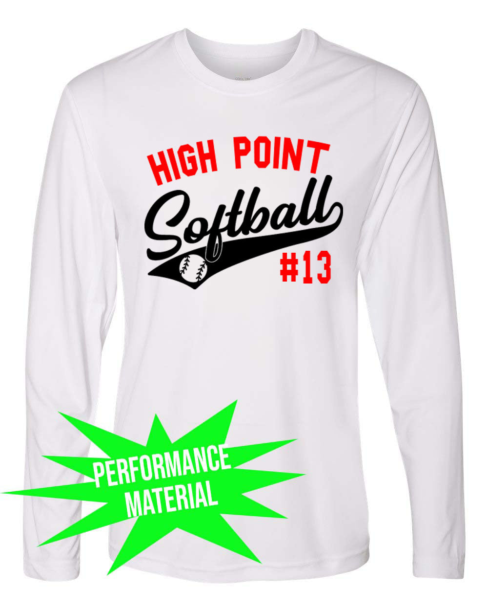 High Point Softball Performance Material Design 2 Long Sleeve Shirt
