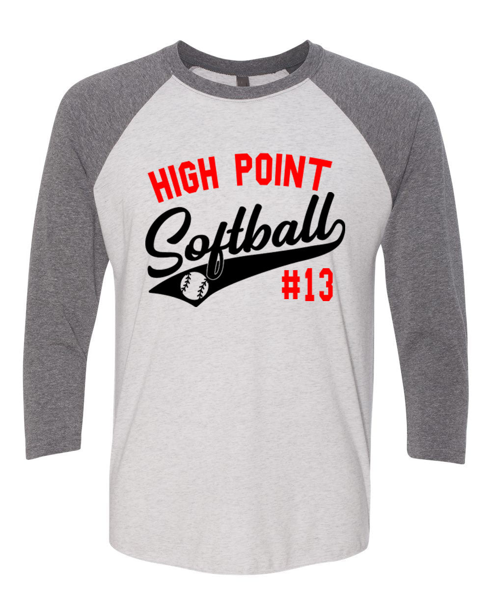 High Point Softball design 2 raglan shirt