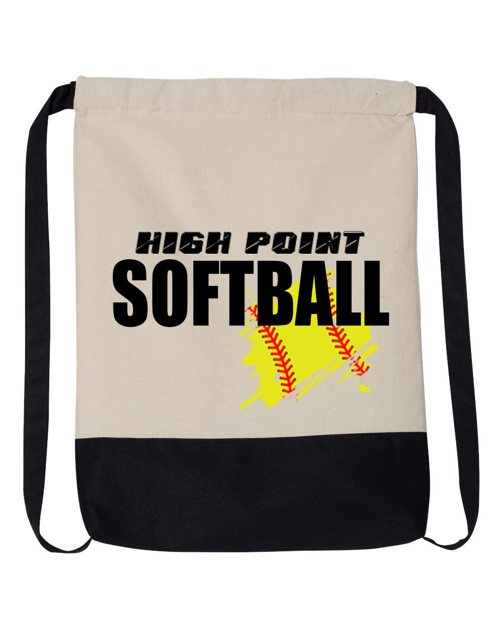 High Point Softball Design 3 Drawstring Bag