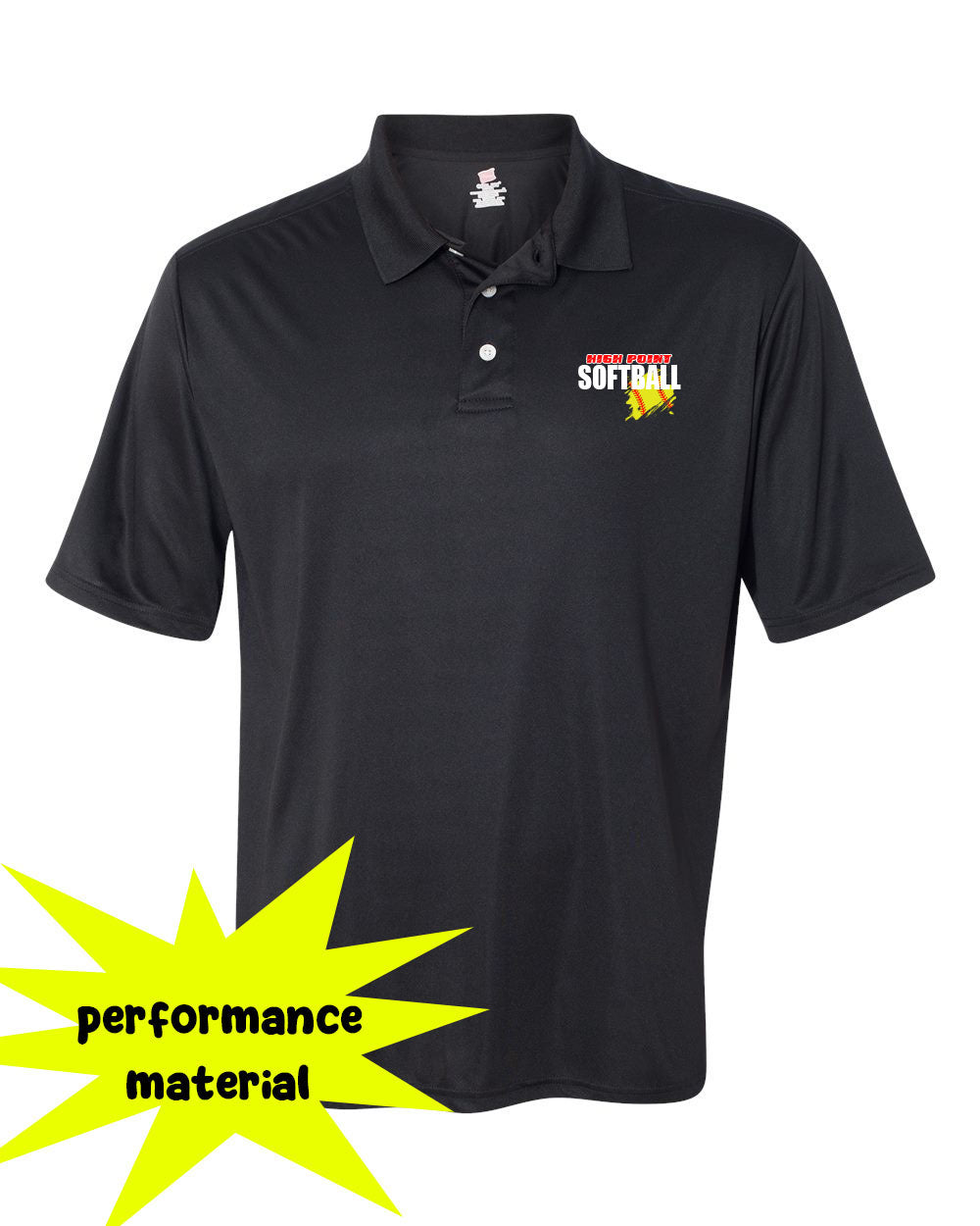 High Point Softball Design 3 Performance Material Polo T-Shirt