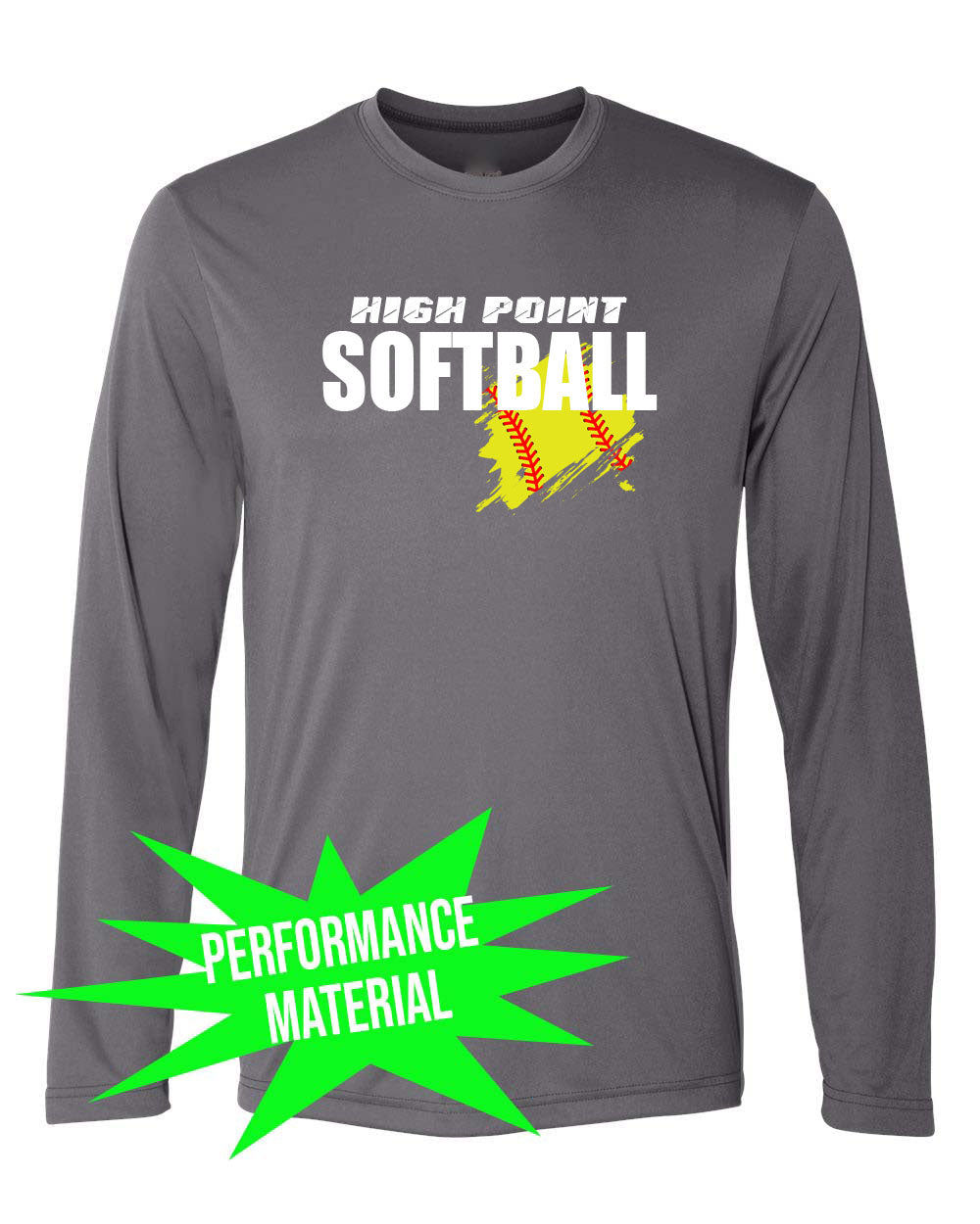 High Point Softball Performance Material Design 3 Long Sleeve Shirt