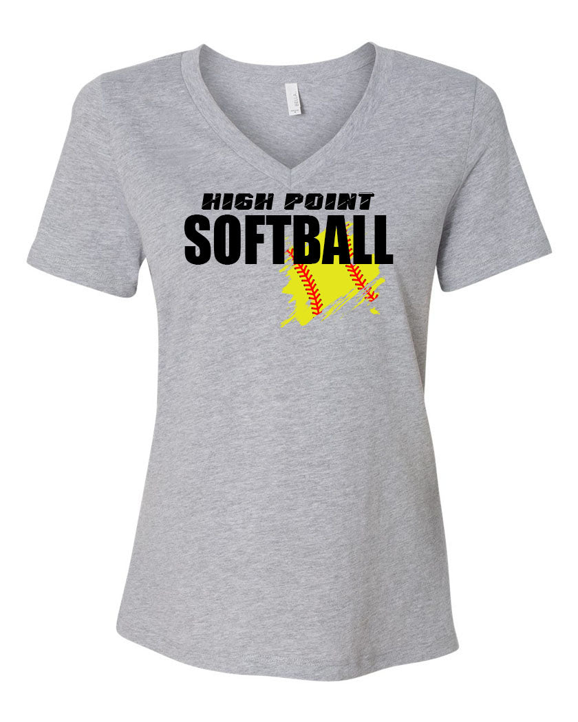 High Point Softball Design 3 V-neck T-Shirt
