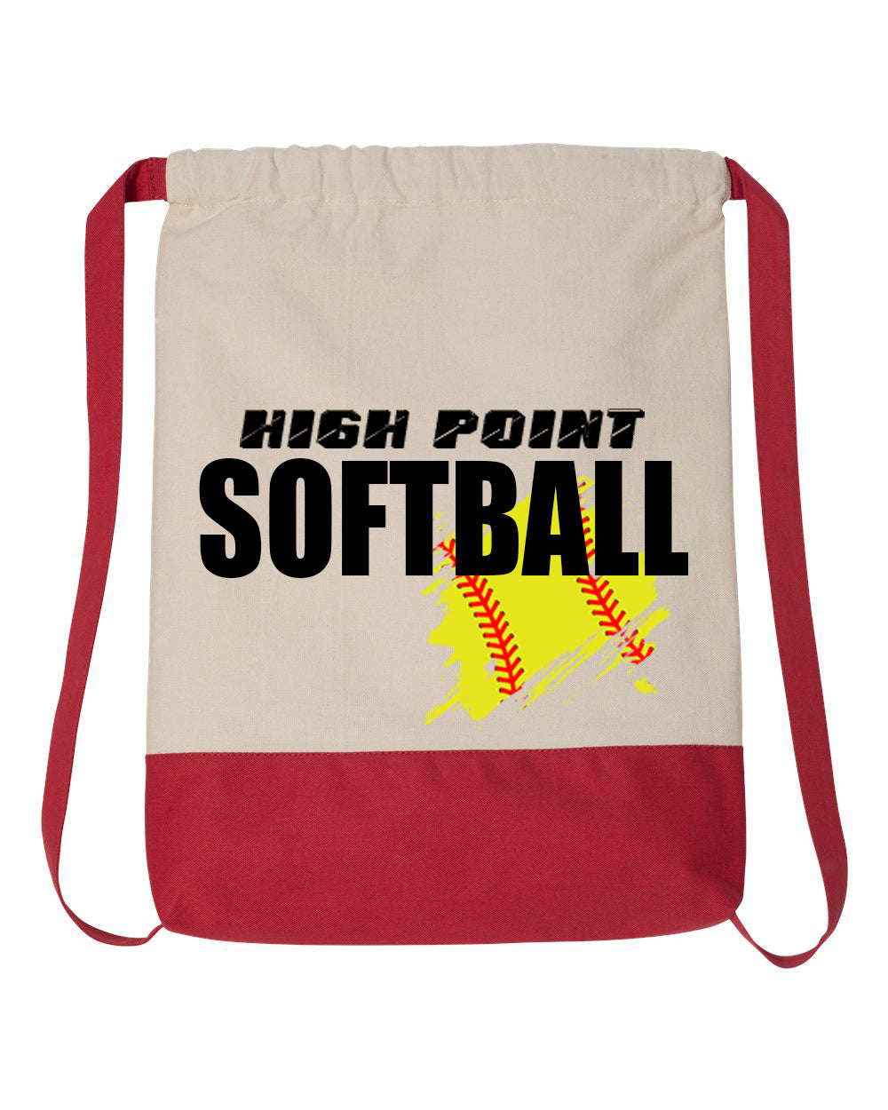 High Point Softball Design 3 Drawstring Bag