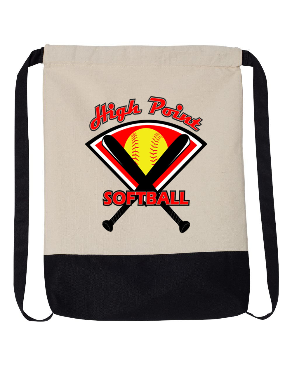 High Point Softball Design 4 Drawstring Bag