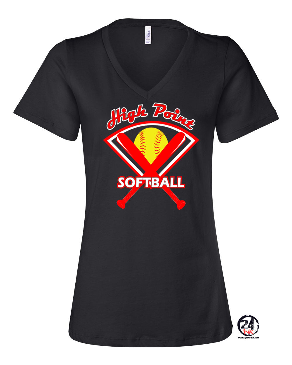 High Point Softball Design 4 V-neck T-Shirt