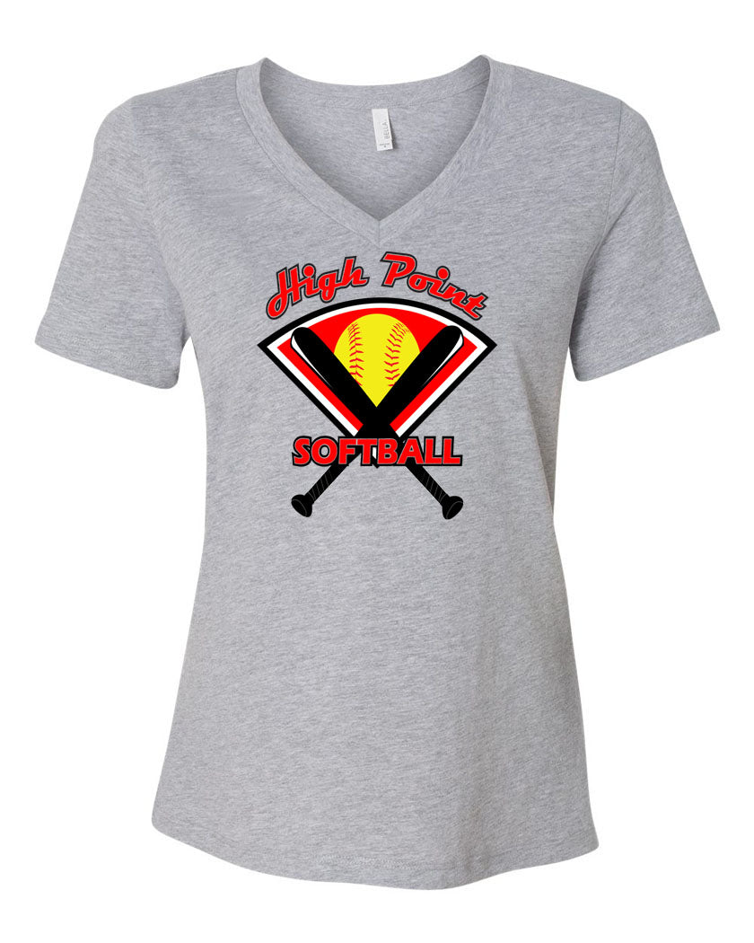 High Point Softball Design 4 V-neck T-Shirt