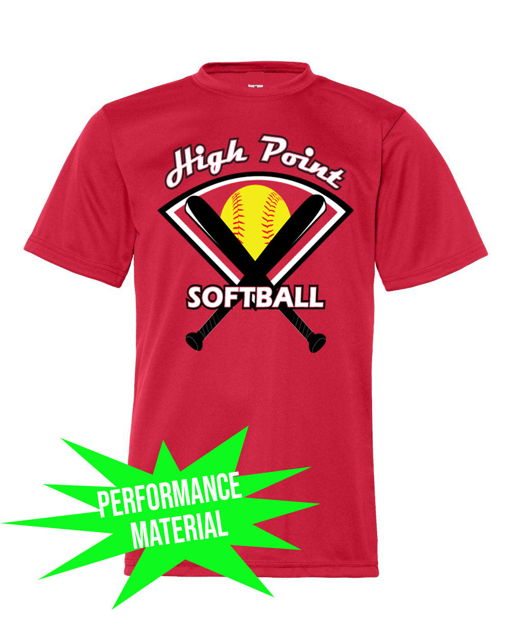 High Point Softball Performance Material design 4 T-Shirt