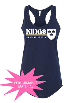 Kings Hockey Design 3 Performance Racerback Tank Top