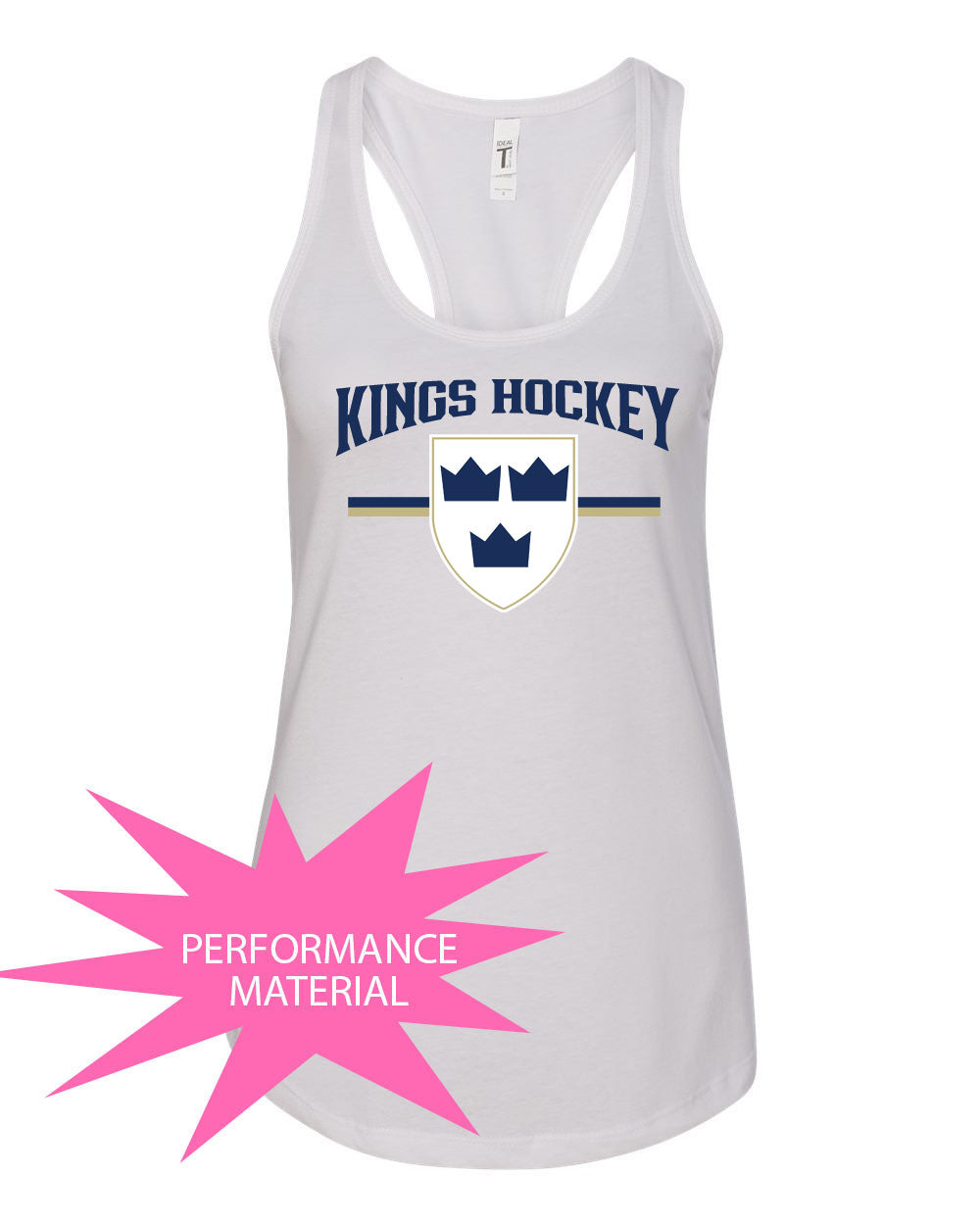 Kings Hockey Design 5 Performance Racerback Tank Top