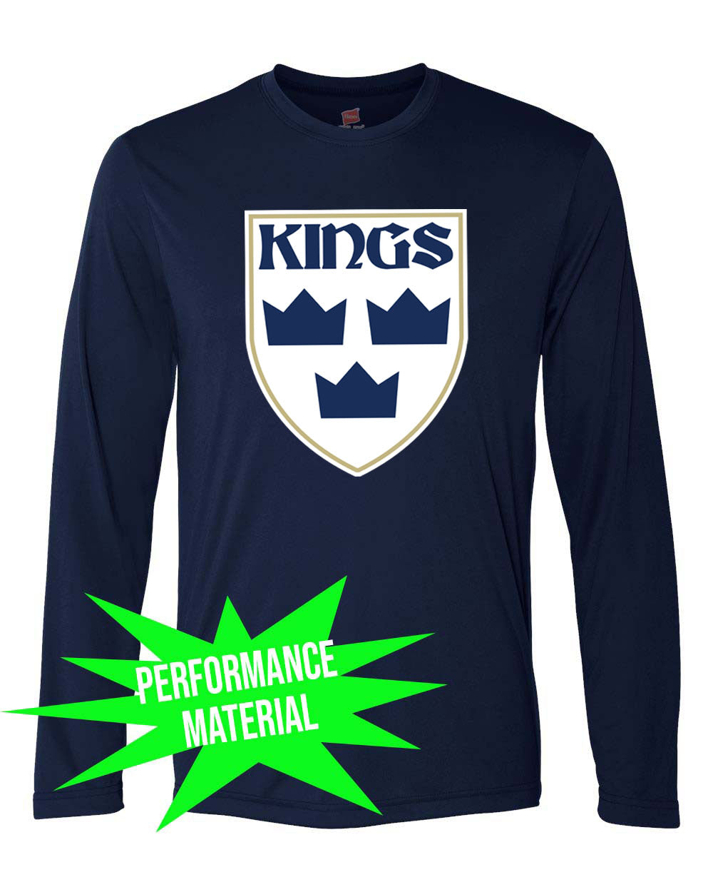 Kings Hockey Performance Material Logo Long Sleeve Shirt