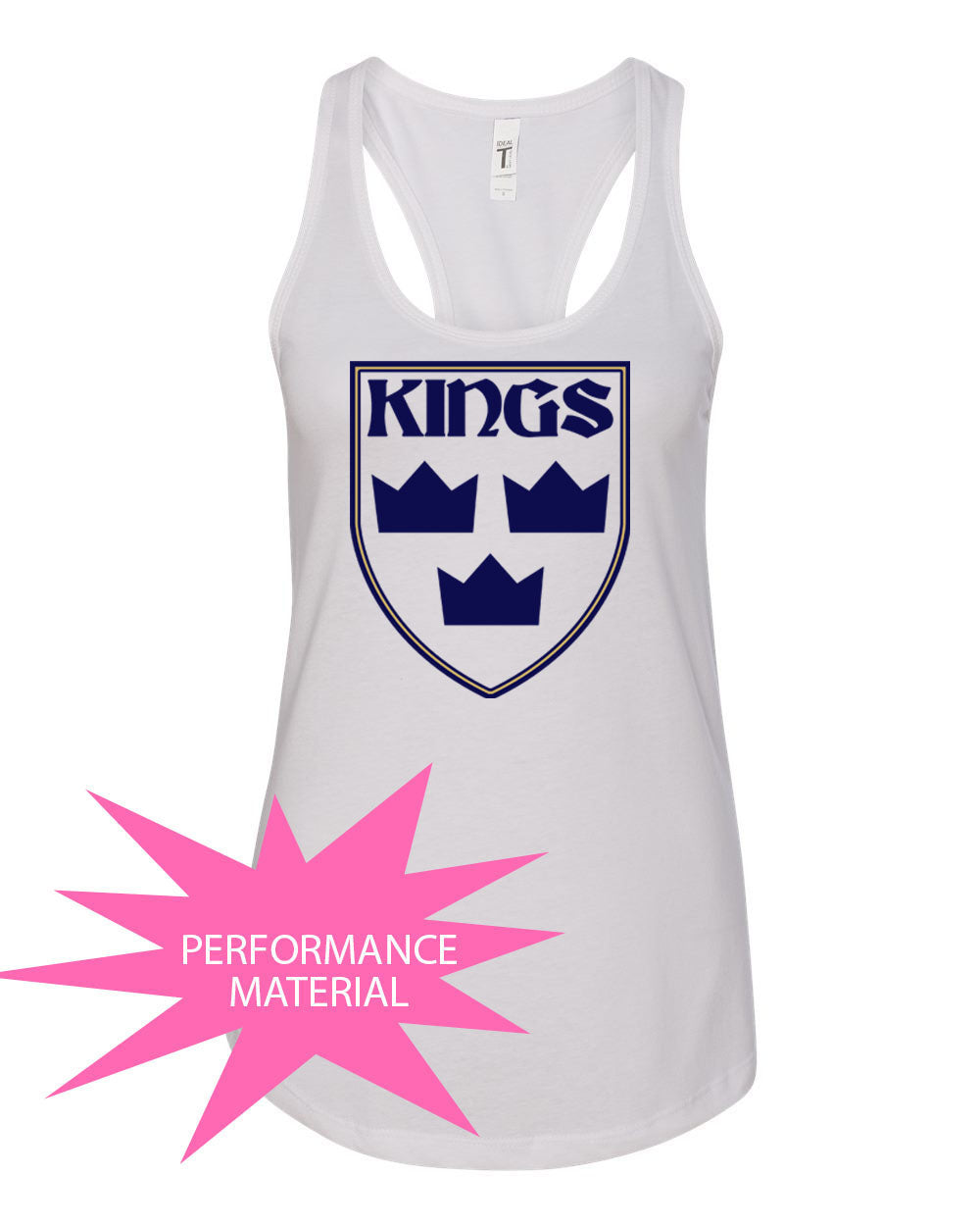 Kings Hockey Logo Performance Racerback Tank Top