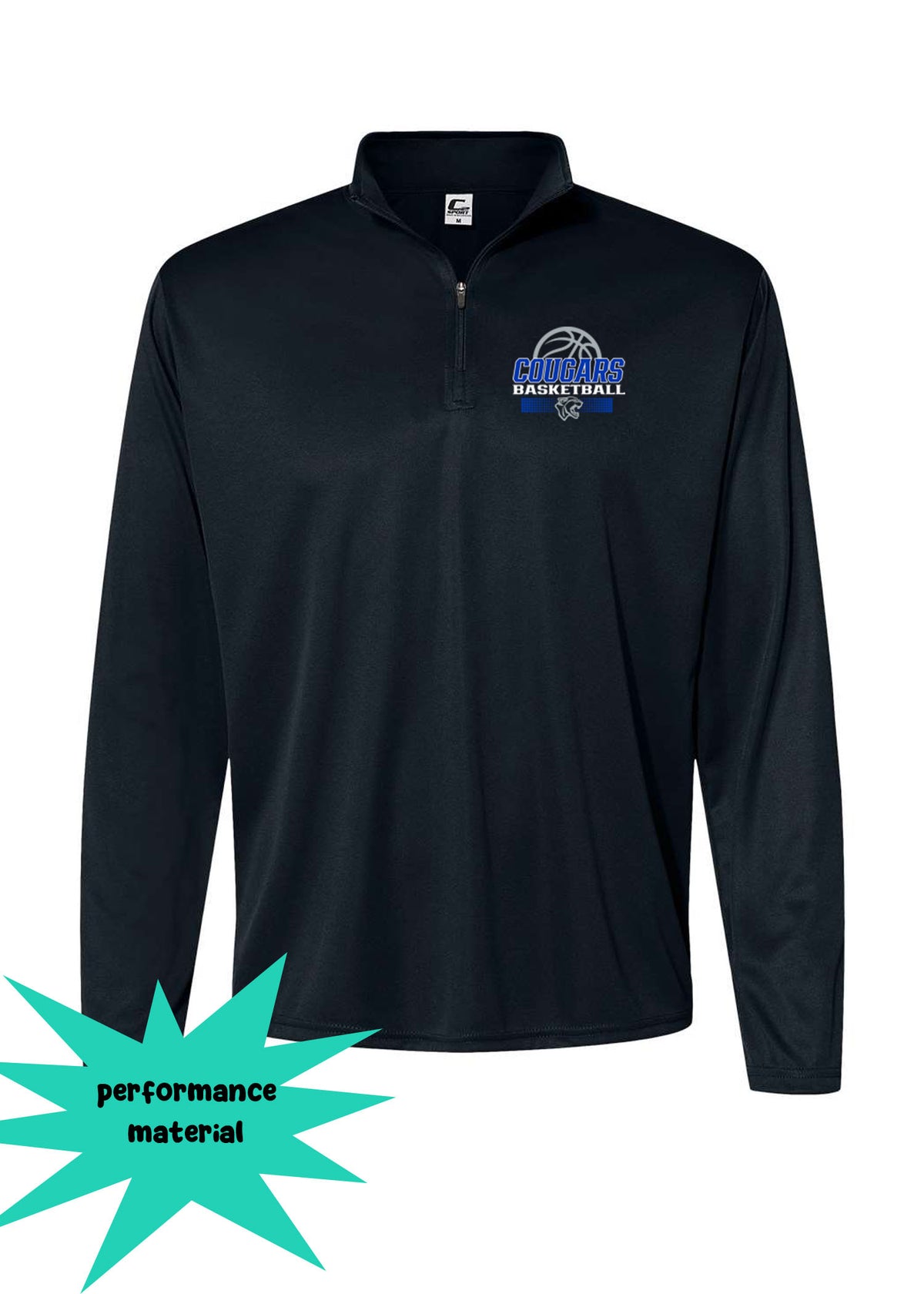 Kittatinny Basketball Quarter Zip Long Sleeve Shirt Design 6