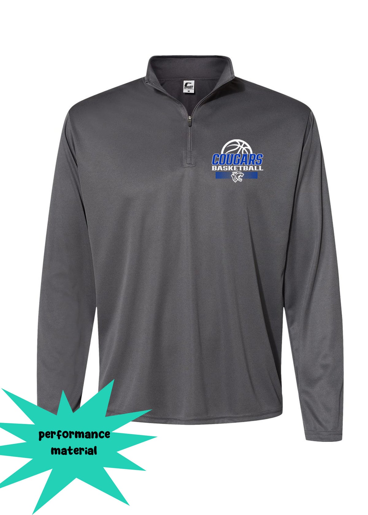 Kittatinny Basketball Quarter Zip Long Sleeve Shirt Design 6