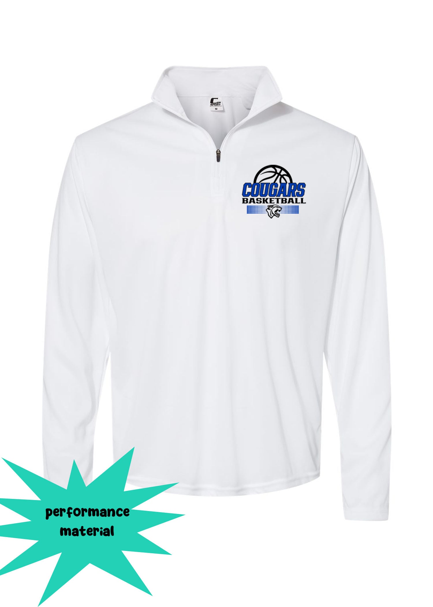 Kittatinny Basketball Quarter Zip Long Sleeve Shirt Design 6