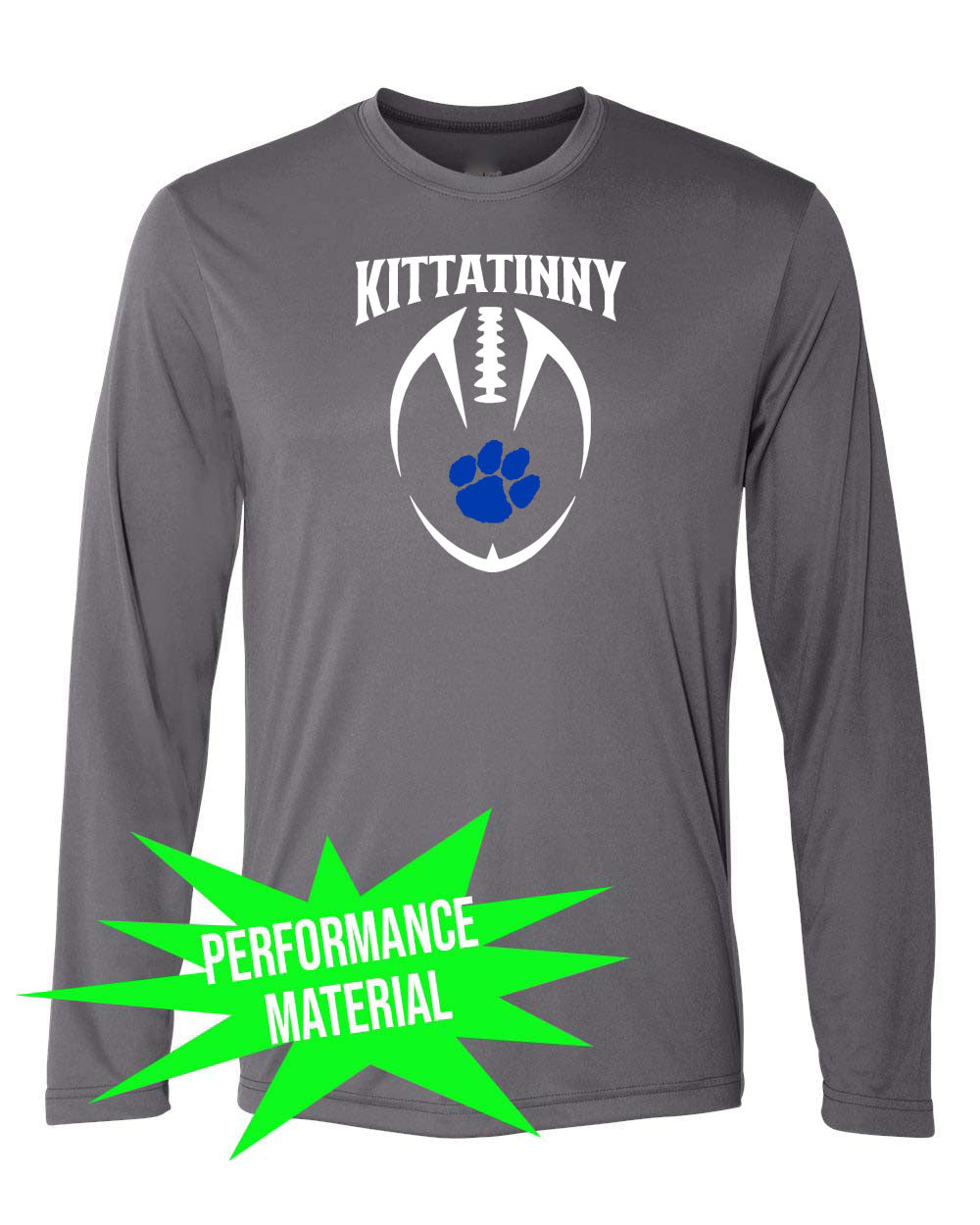 Kittatinny Football Performance Material Design 8 Long Sleeve Shirt