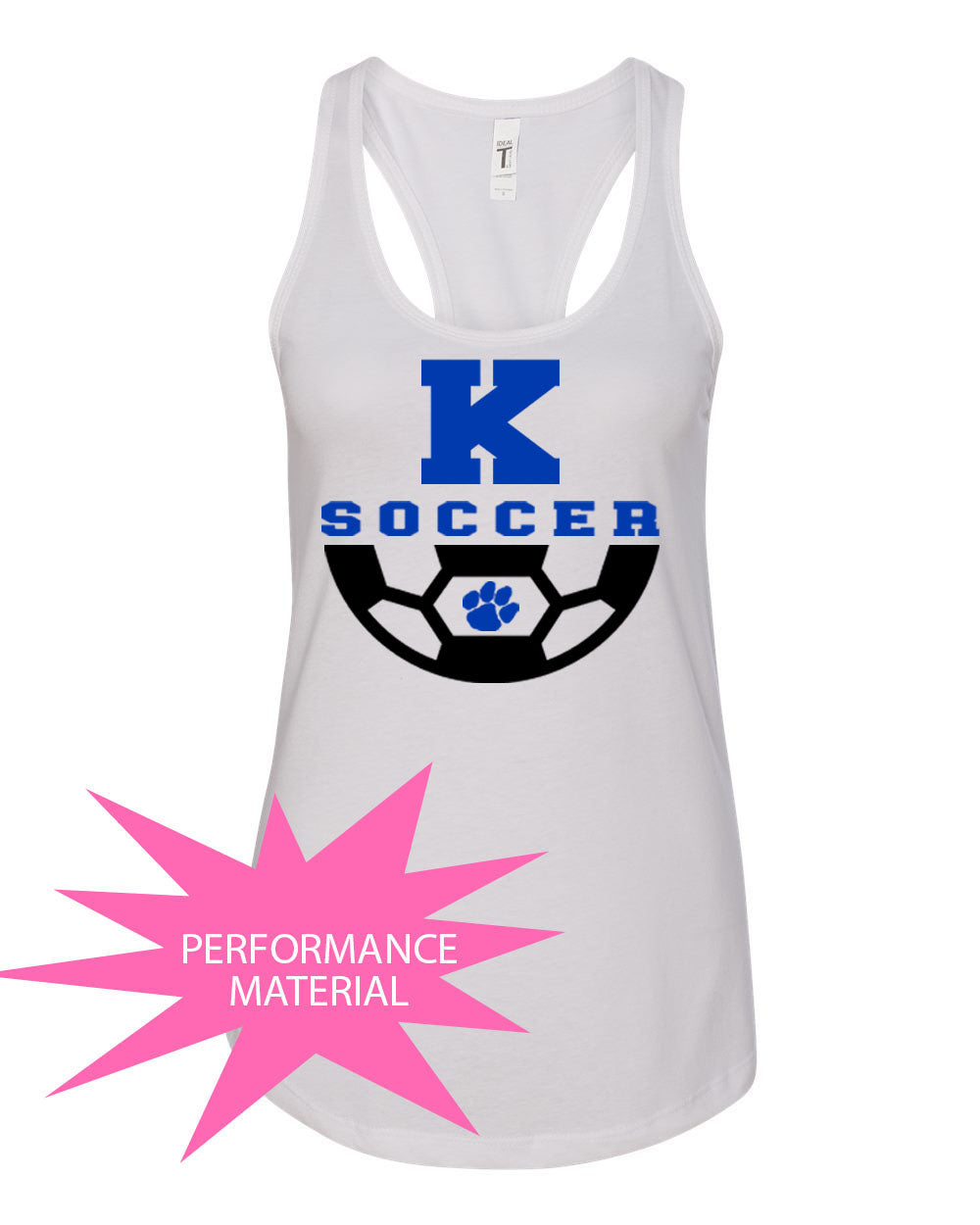 Kittatinny Soccer Design 4 Performance Racerback Tank Top