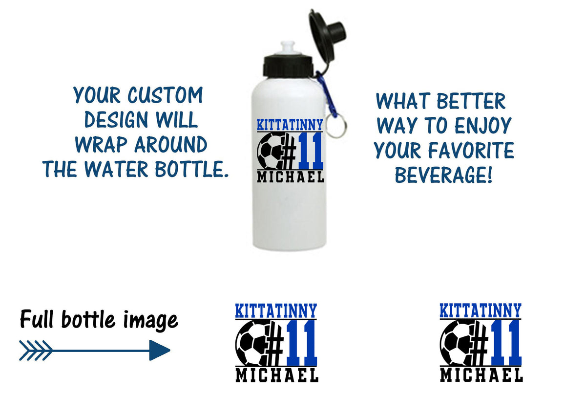 Kittatinny Soccer Personalized Water Bottle DESIGN 5
