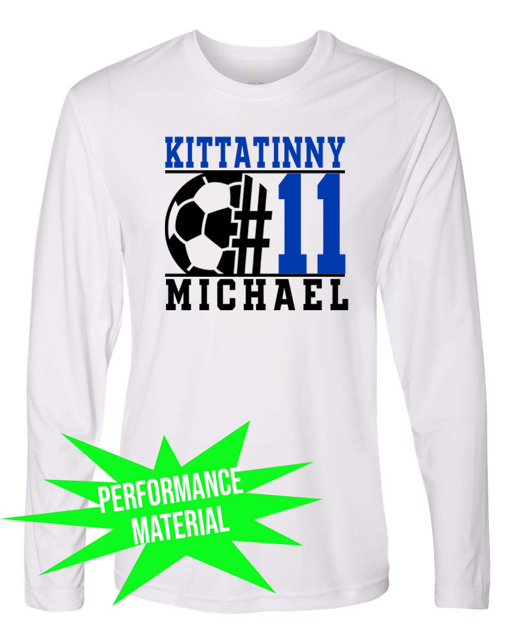 Kittatinny Soccer Performance Material Design 5 Long Sleeve Shirt