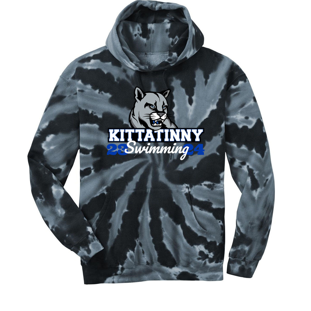 Kittatinny Swimming Tie-Dye Hooded Sweatshirt Design 2