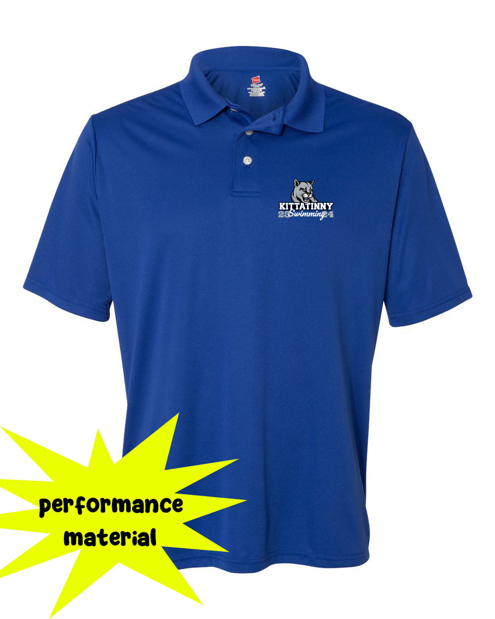 Kittatinny Swimming Performance Material Polo T-Shirt Design 2
