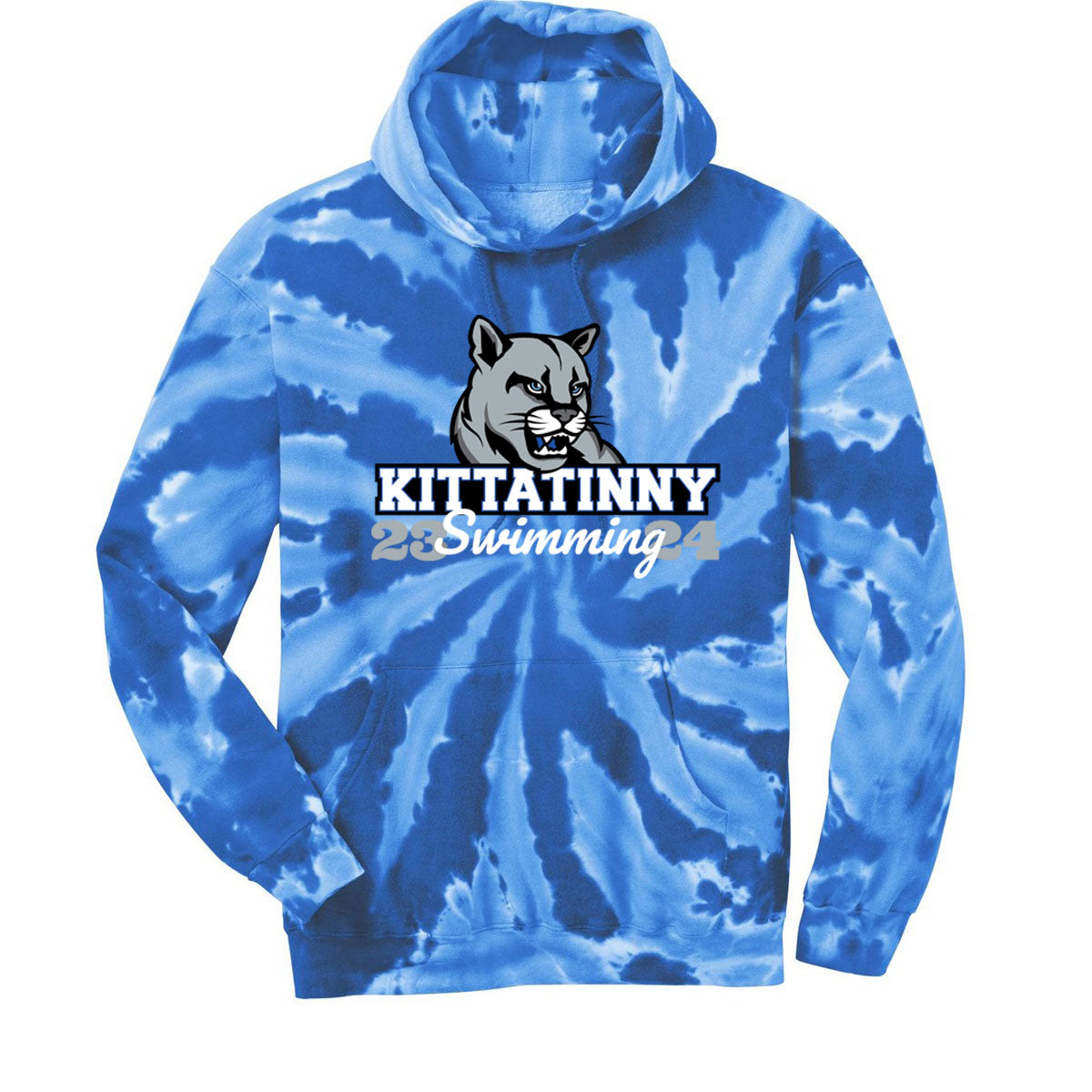Kittatinny Swimming Tie-Dye Hooded Sweatshirt Design 2