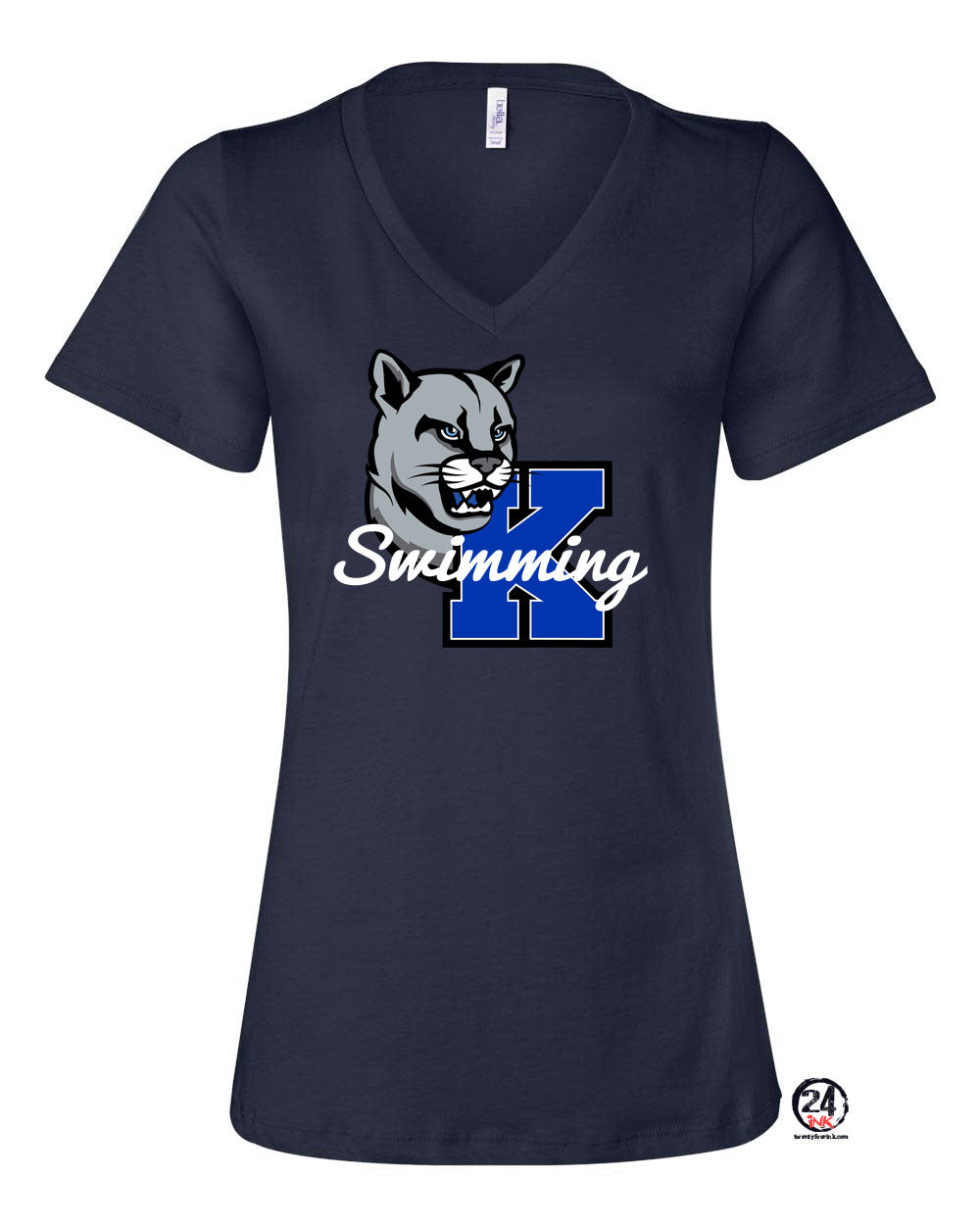 Kittatinny Swimming Design 3 V-neck T-Shirt