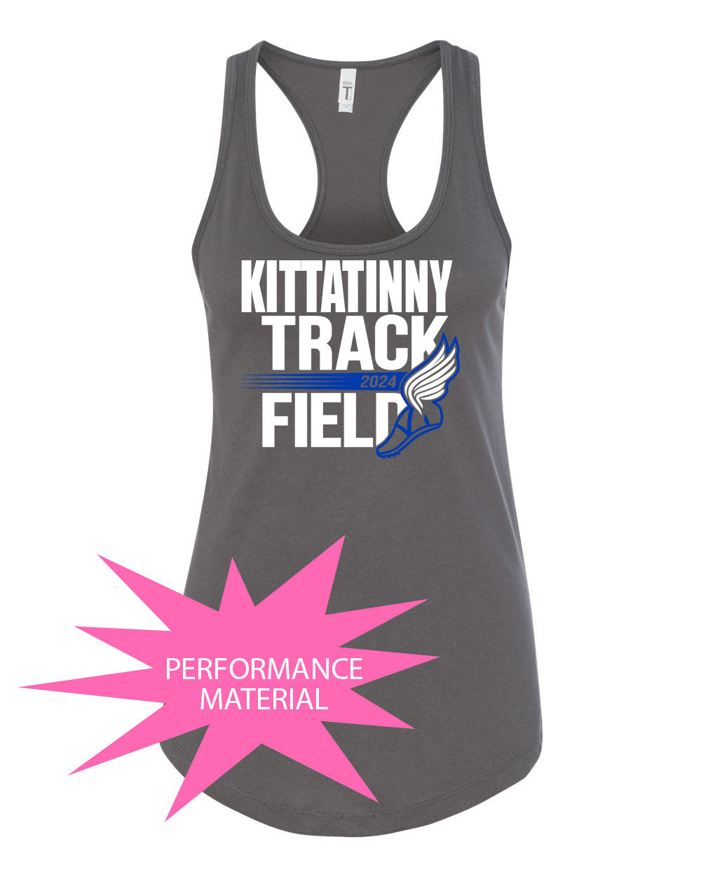 Kittatinny Track Performance Racerback Tank Top Design 6