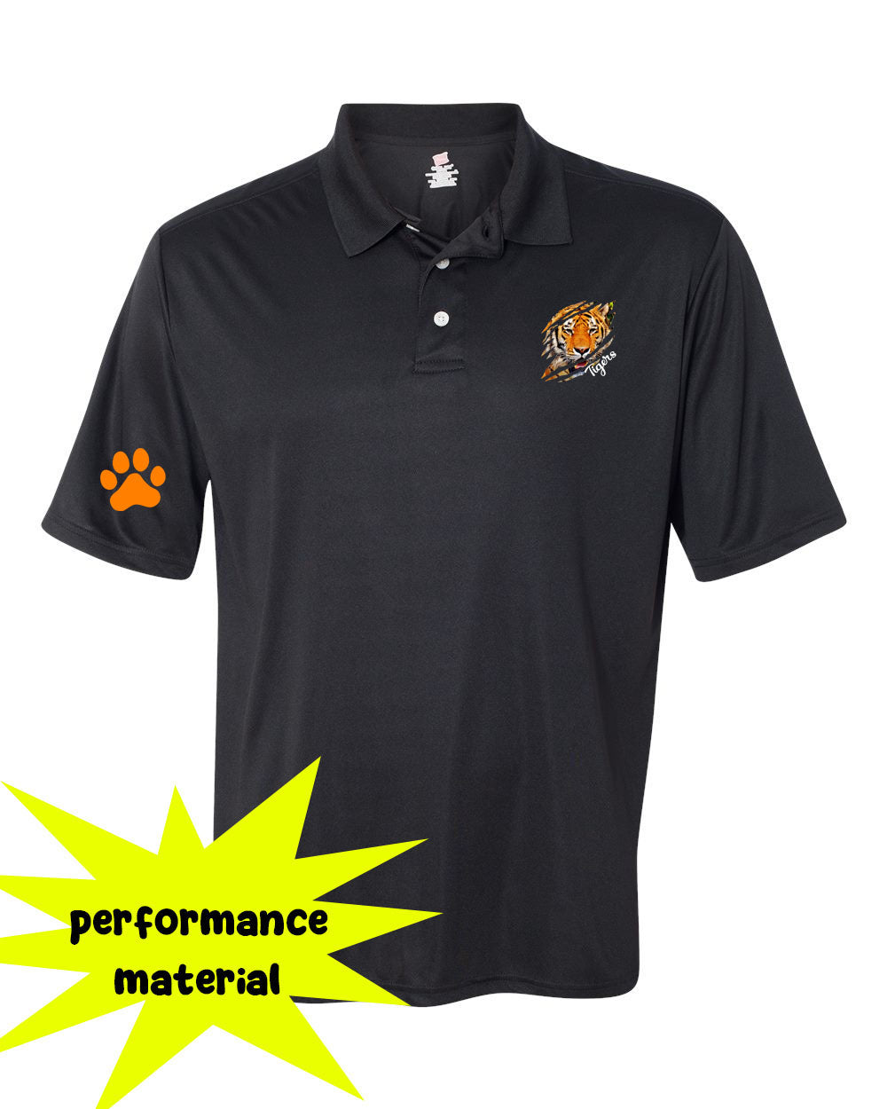 Lafayette Tigers Performance Material Polo T-Shirt Design 10