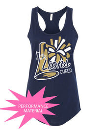 Lions Cheer Design 2 Performance Racerback Tank Top