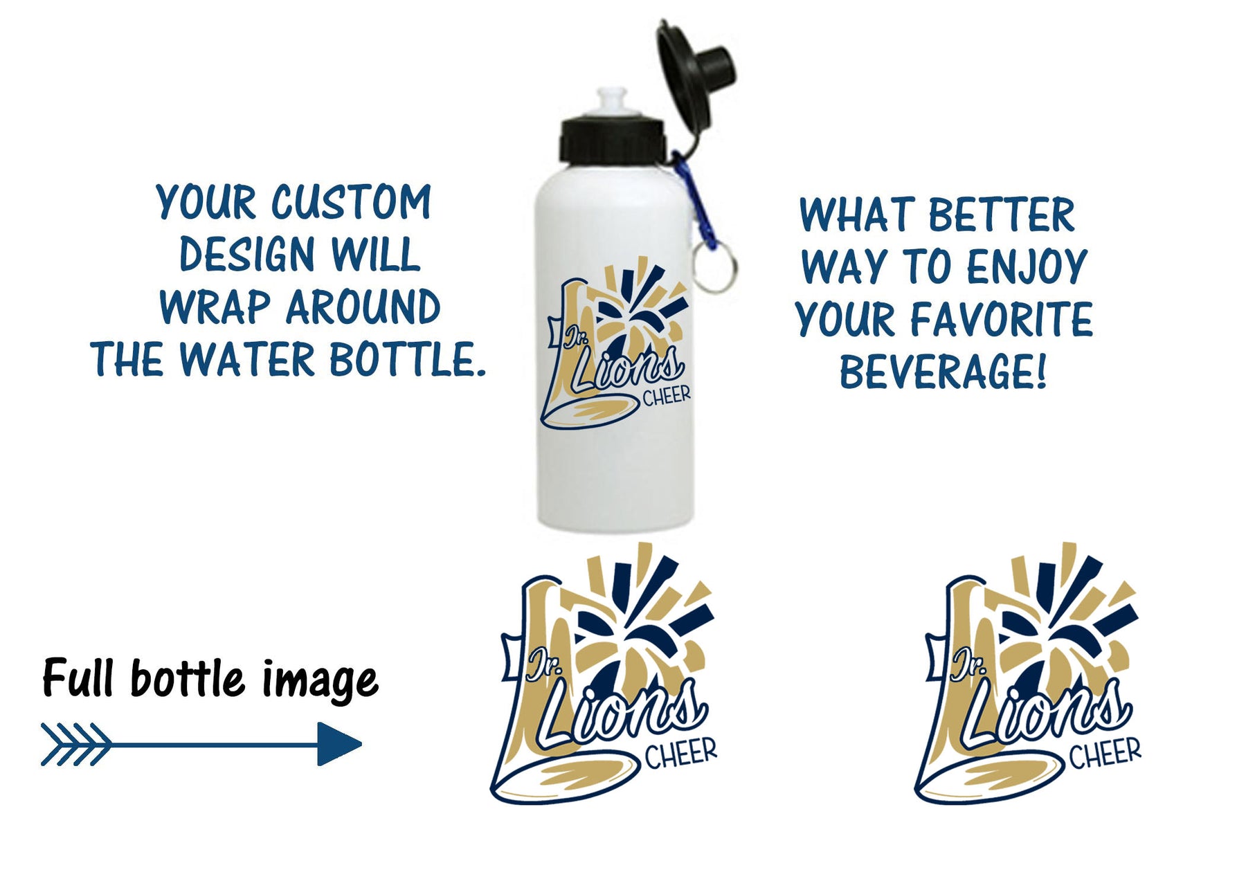 Lions Cheer Design 2 Water Bottle