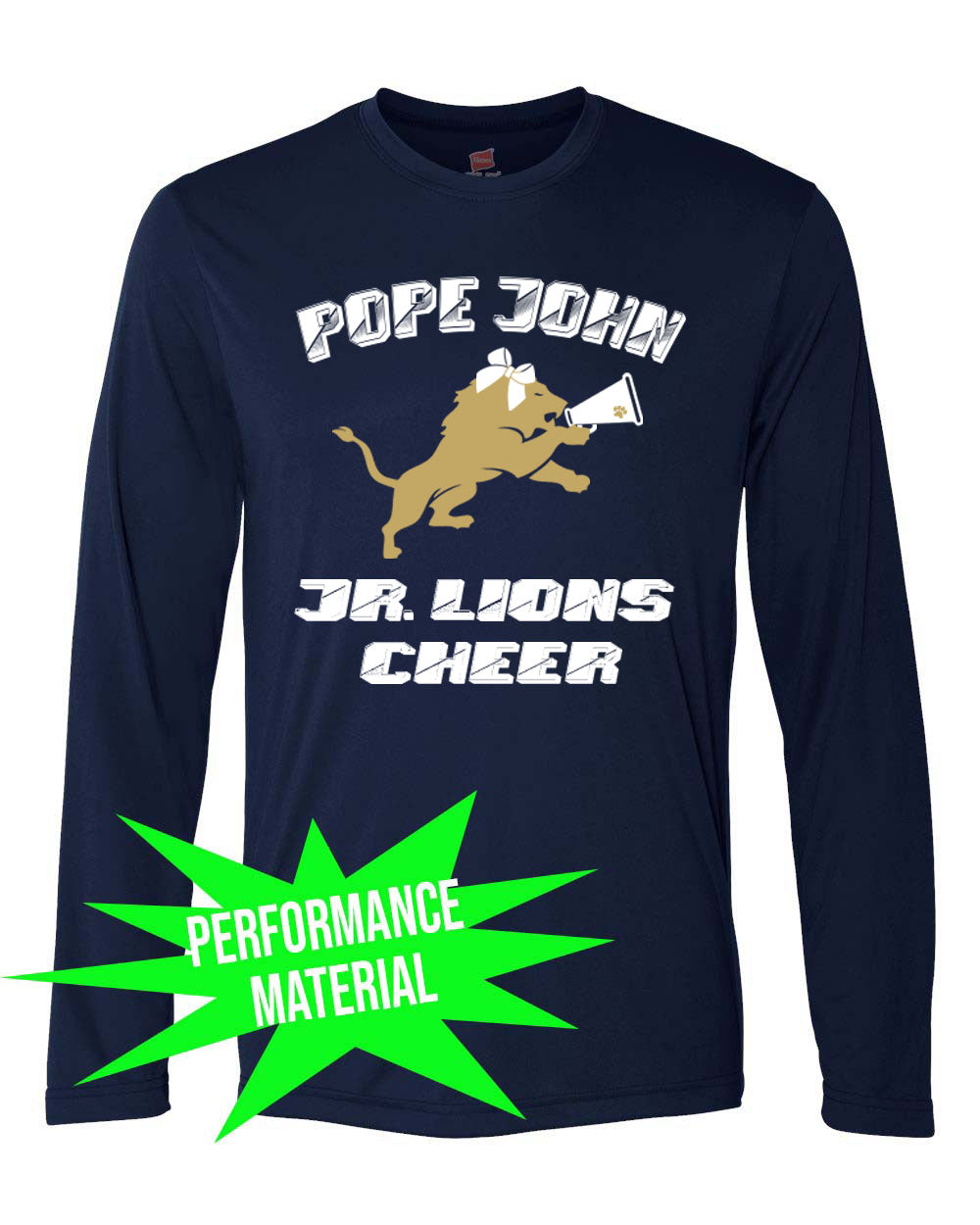 Lions Cheer Performance Material Design 3 Long Sleeve Shirt