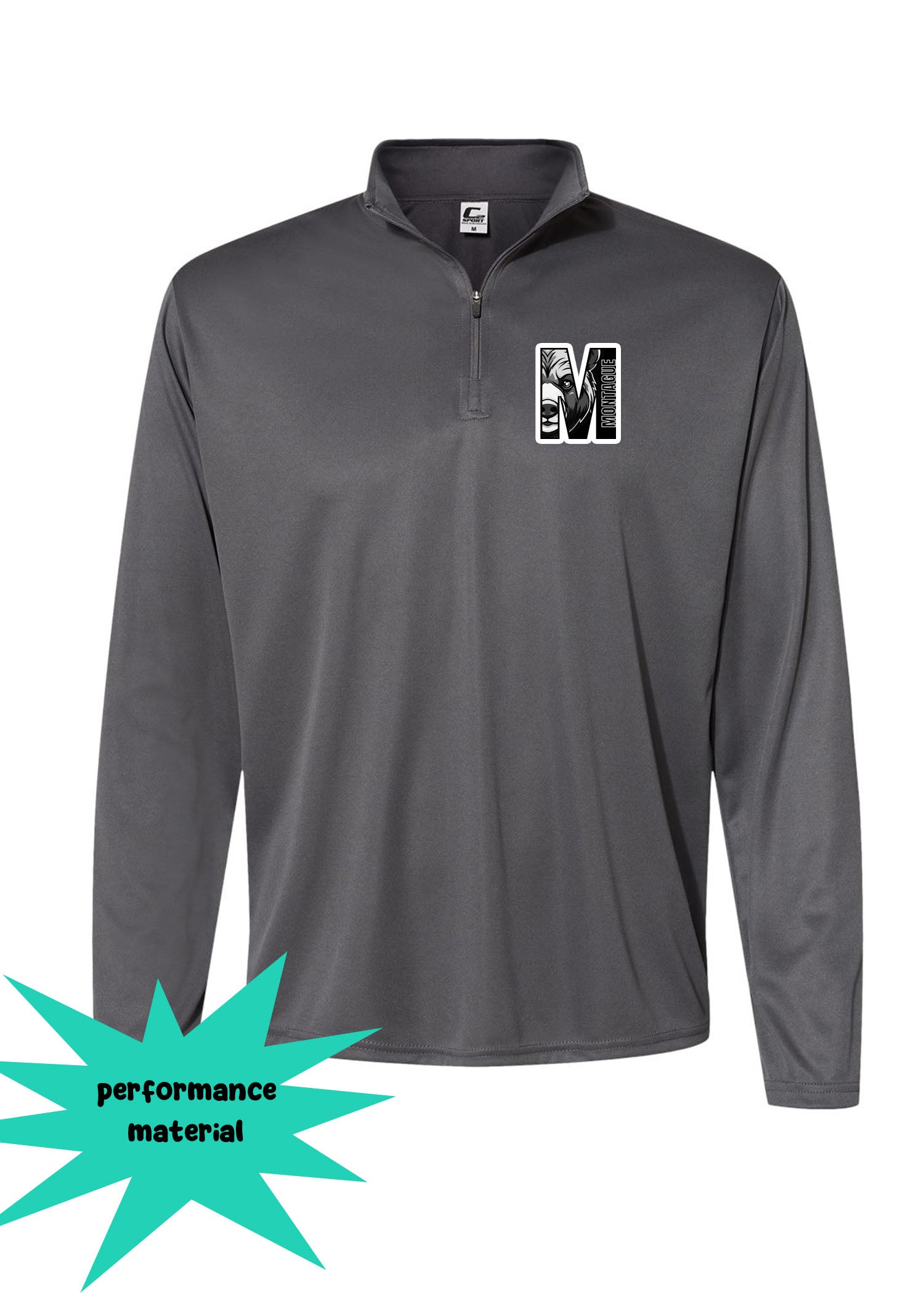 Montague School Quarter Zip Long Sleeve Shirt Design 9