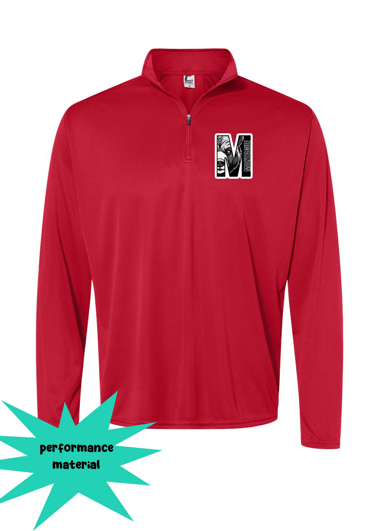 Montague School Quarter Zip Long Sleeve Shirt Design 9